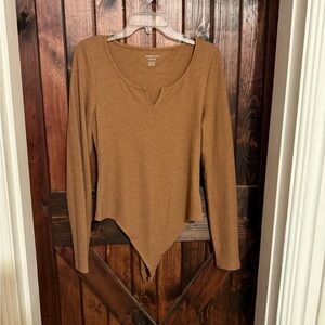 American Eagle Outfitters Tan Long Sleeve Bodysuit